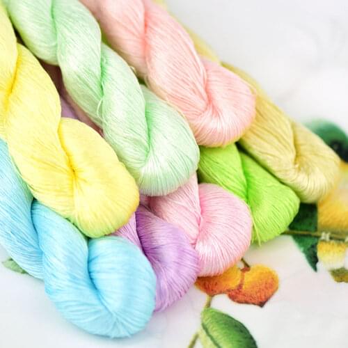 1 Color 400m Suzhou Embroidery 100% Natural Silk Embroidered Thread Silk Diy Special Silky Bright Color Line Common Fresh Colors