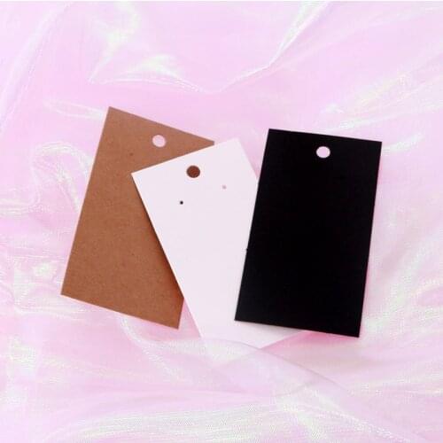 100 Pcs Earring Paper Card 5*9cm Jewelry Package Hang Tag Cards for Studs Earring Display Stud Kraft/White/Black Wholesale