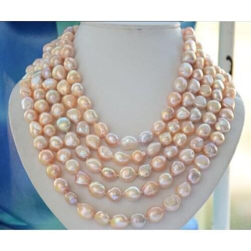 12mm natural Australian south sea gold pink pearl necklace 48inch