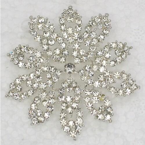 12pcs/lot Wholesale Fashion brooch Rhinestone Flower Pin brooches Wedding Party jewelry gift C102077