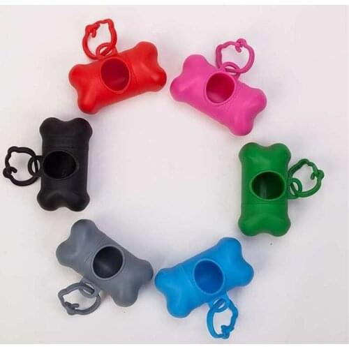 2pcs Pet toilet bin dog pet cleaning products bone type pet trash box portable trash bag box