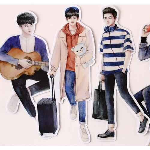 20PCS boy stickers DIY scrapbooking album journal diary happy planner gift seal decorative stickers