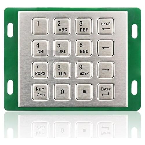 2U Chassis Keyboard 16-key Mini Keyboard Embedded Stainless Steel Alphabet/numeric Keypad Matrix Keyboard