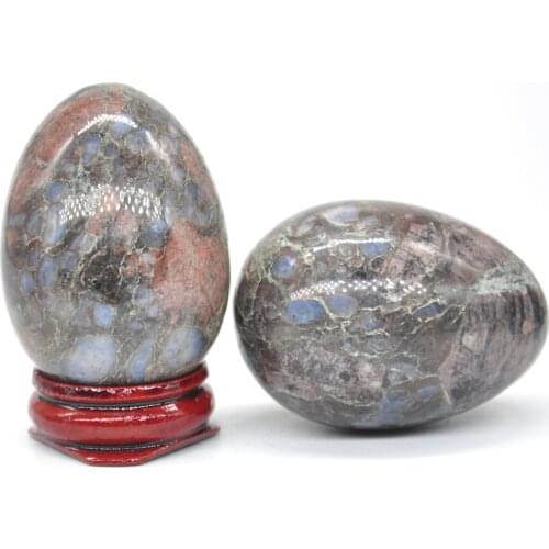 35x49mm Rhyolite Egg Shaped Stone Healing Natural Crystal Massage Minerale Gemstone Spiritual Decoration Collection