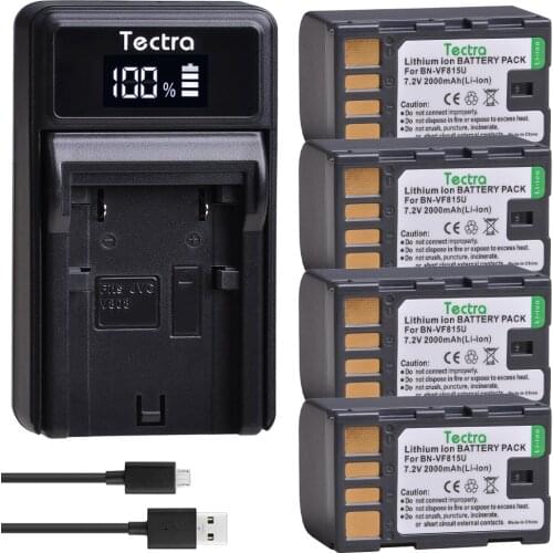 4pcs BN-VF815 BN-VF815U BNVF815 Battery+LED USB Charger for JVC GR-D720US GR-D728 GR-D750US GR-D771 GR-D720 GR-D740US Battery