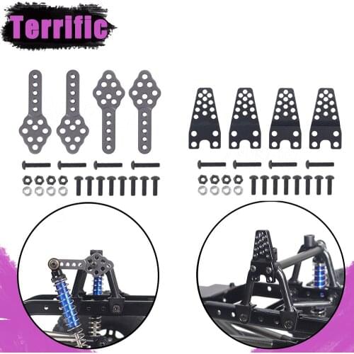 4PCS CNC Adjusted Height Angle Stand Metal Shock Absorber Mount for 1/10 RC Crawler Car Axial SCX10 90046 90047 D90 D110