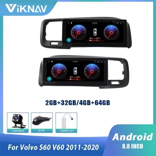 8.8 Tesla style for-Volvo S60 V60 2011-2020 car radio multimedia player GPS navi DVD player 2 din Android car stereo autoradio