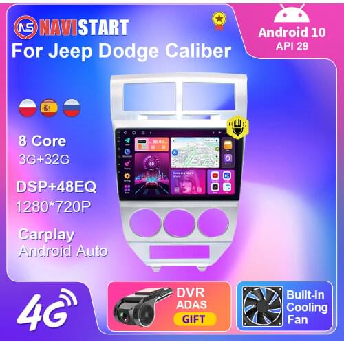 Carplay Android Auto Car Radio For Jeep Dodge Caliber 2008 2009-2012 Multimedia Video Player Navigation GPS Audio 2 din No DVD