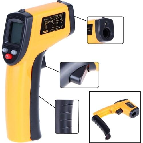 Noncontact LCD Display Digital Infrared Themperature Pyrometer IR Laser Point With Data Holding FunctionGun Meter Sensor