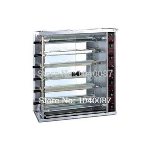 Free shipping six burners to roast,Gas duck roaster, chicken roaster machine, commercial chicken BBQ grill, chicken oven