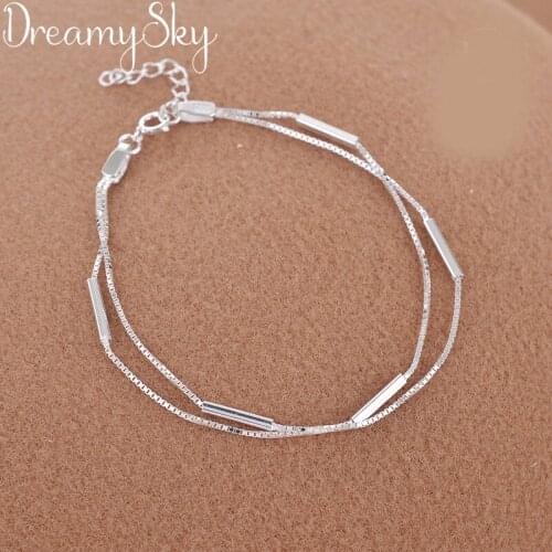 Bohemian Vintage Silver Color Multi-layer Link Chains Bracelets For Women New Fashion Charms Bracelets Girls Jewelry
