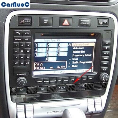 For Porsche Cayenne Sport SUV 2003-2010 Car Center Console Panel Trim Strip Decal Carbon Fiber Sticker Styling Accessories