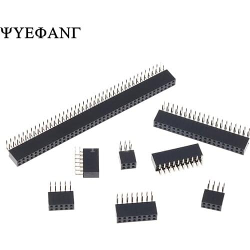 10PCS 2.54mm Double Row Female PCB Board Right angle Pin Header socket Connector Pinheader 2*3/4/5/6/8/10/20/40Pin For Arduino