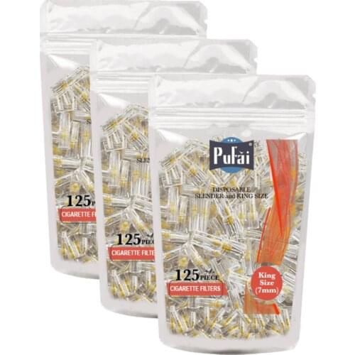 Pufai Slender Cigarette Filters Tar Blocker Compatible 7mm King Size 375 Pieces 3 Pack