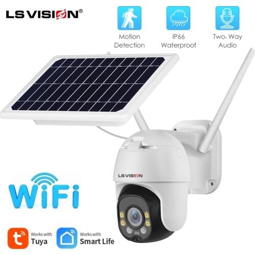 Tuya Smart Life Solar Battery Camera Video Surveillance Cameras Outdoor Wifi Motion Detection Full Color Night Vision IP Camera