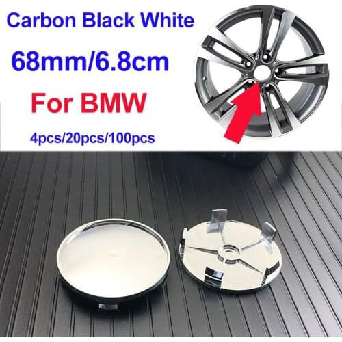 Carbon Black White 68MM Chrome PVC 5 PINS Car Wheel Rim Hub Caps Covers 6.8cm Wheel Center Caps for F30 F30 E34 F10 E92 E38 E91
