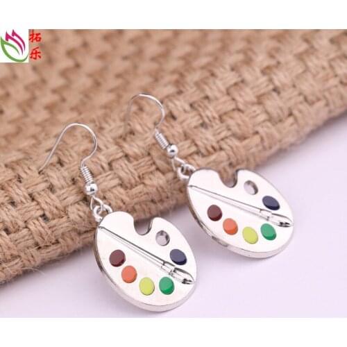 Korean Earrings 2020 Trendy Palette Dangle Earrings Artist Palette Initial Fall Earrings Statement Wonderful Dangly Earrings