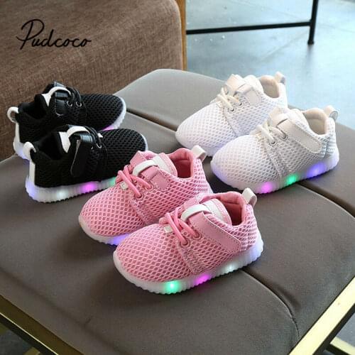 2020 New LED Classic Sports Sneakers Newborn Baby Boys Girls First Walkers Shoes Infant Toddler Soft Sole Anti-slip Baby Shoes