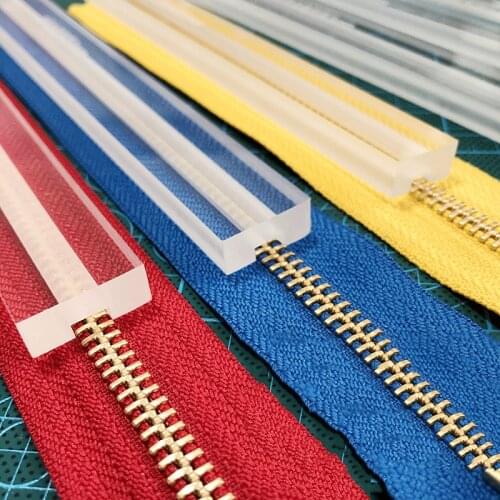 Meetee DIY Handmade Leather Tools for 3#5# Zipper Gluing Anti-overflow Ruler Acrylic Zippers Glue Tool Sewing Accessories