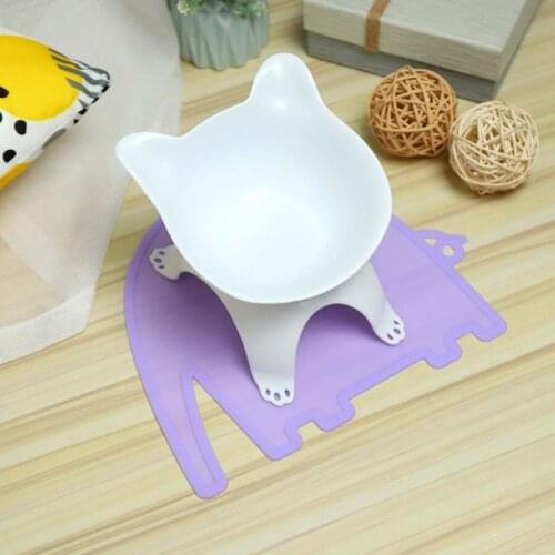 Cat Stand Bowl Non-slip Pet Feeder Bowl Kitten Plastic Easy to Clean Home Food Water Pet Tableware For Small Medium-sized Cats