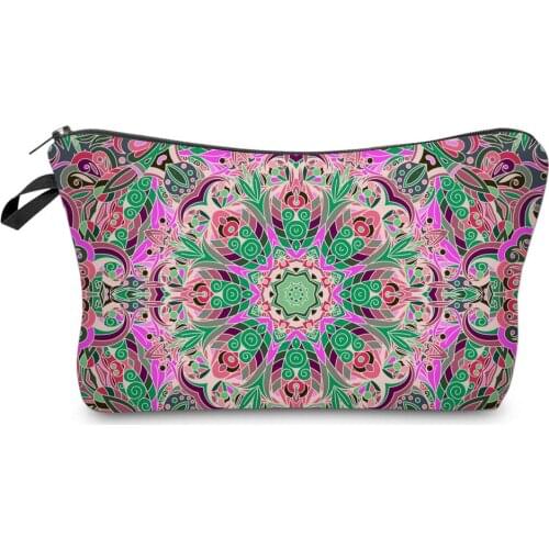 2021 New Fashion Makeup Bag Cosmetic Women Lady Toiletry Multifunctional Zipper Pouch Travel Organizer Multicolor Mandala Flower