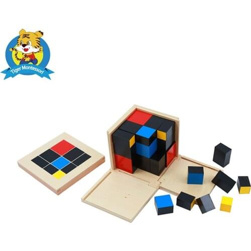 Wholesale professional montessori material wooden educational toy sensorial Trinomial Cube