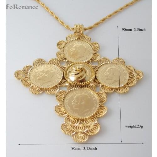 Min order 10$/ - YELLOW GOLD GP 24" ROPE NECKLACE&JESUS CROSS GOD CHURCH PENDANT BRITISH PENNY GEORGE KNIGHT KILLING DRAGON PIC