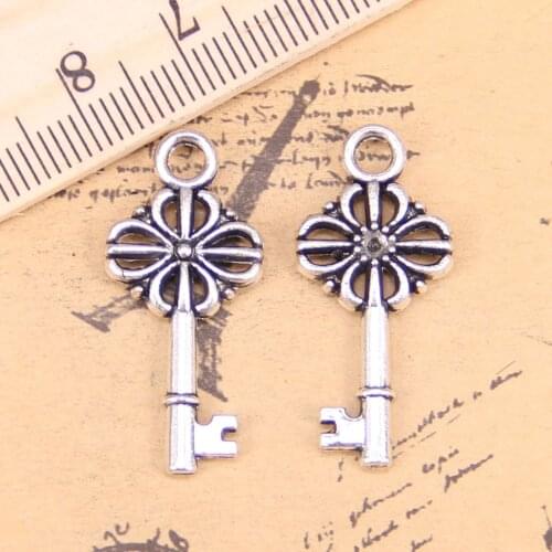 14pcs Charms retro treasure chest key 30x13mm Antique Pendants,Vintage Tibetan Silver Jewelry,DIY for bracelet necklace