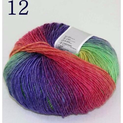 Sale Soft Cashmere Wool Colorful Rainbow Wrap Shawl DIY Hand Knit Yarn 50gr ball 524-yarn A