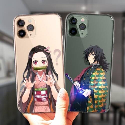 Cute Japan Anime Demon Slayer Silicone Cover For iPhone 11 12 Pro XS Max 6S 8 7 Plus X XR 5S SE 2020 12Mini Clear Phone Case