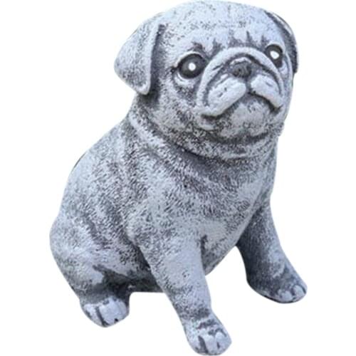 Pug Statue Garden Decor Simulation Puppy Resin Ornament For Home Yard Garden Decoration Dog Statue
