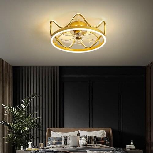 Led invisible ceiling fan light lamp bedroom dining room ceiling fans with lights remote control lamps for living room