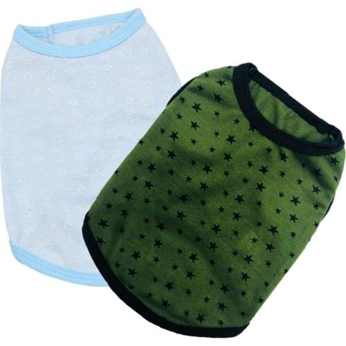 Pet Supplies Summer New Sweet and Cute Comfortable Starry Print T-shirt Vest Soft Shirt Short-sleeved Puppy Dog Clothes