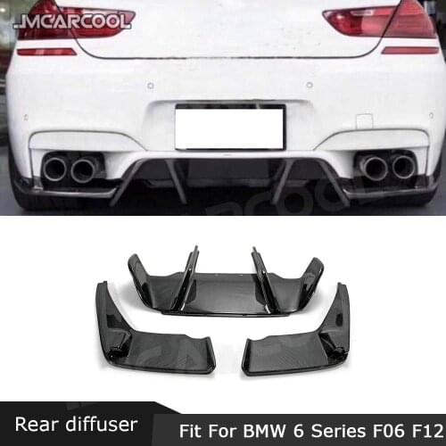 For BMW 6 Series F12 F13 F06 M6 2013-2016 Carbon fiber Rear Lip Diffuser Aprons Splitters Spoiler M6 back Bumper Guard