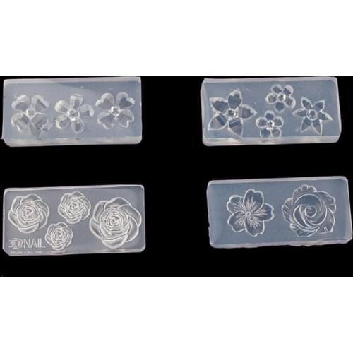 1pcs UV Resin Jewelry Liquid Silicone Mold 3D Rose Flowers Resin Charms Mold For DIY Jewelry Nail Art Mold