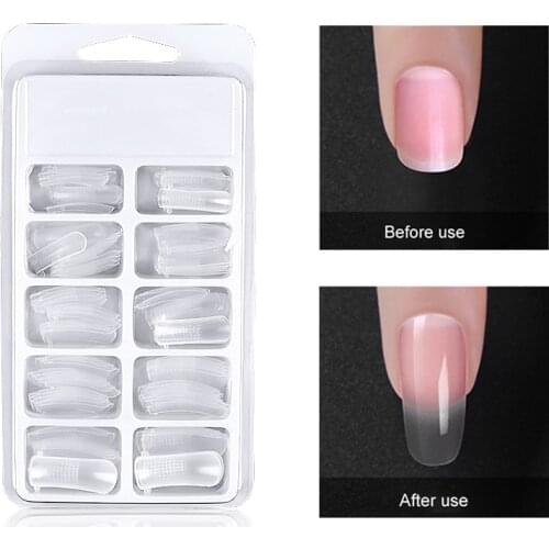 100PCS Nail Extension Form Reusable False Forms Paperless Tray Quickly Building Mold Tips Fake Finger Nails Manicure Tools