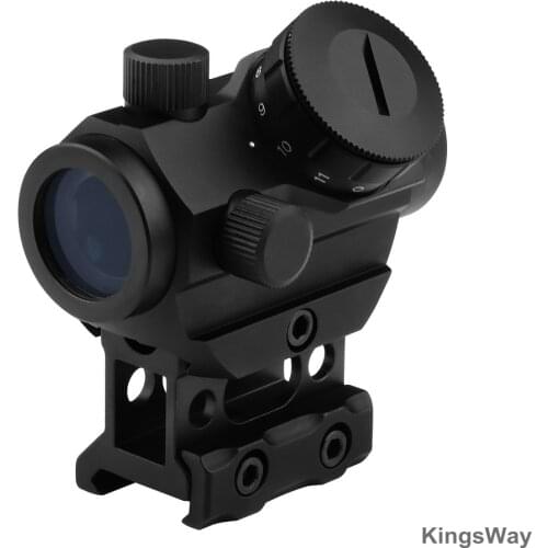 1x25mm Tactical Red Dot Sight 3-4 MOA Compact Scope Sights With Riser Mount 20mm For Hunting