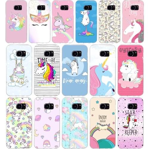286H Unicorn On Rainbow Jetpack Soft TPU Silicone Cover Case for samsung Galaxy s6 s6 s7 edge s8 s9 plus case
