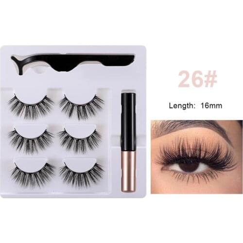 3 Pairs Magnetic Eyelashes Quantum Natural Magnetic False Eyelashes Waterproof Magnetic Eyeliner&Tweezer Set Magneticas TSLM1