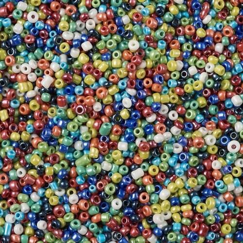 450g 2/3/4mm Glass Seed Beads DIY Jewelry Making Necklaces Bracelets Handicraft Supplies Mixed Colors Lustered Round Mixed Color