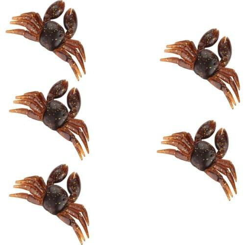 5pcs 8cm Fishing Lures Artificial 3d Simulation Crab Lures Sea Fishing Silicone Soft Bait Fishing Gears Accessories Tool