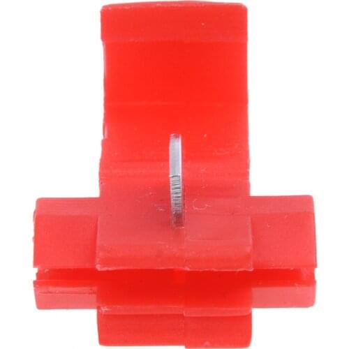 50pcs Quick Splice Connectors Lock Wire Terminals Crimp Electrical Electric - Red