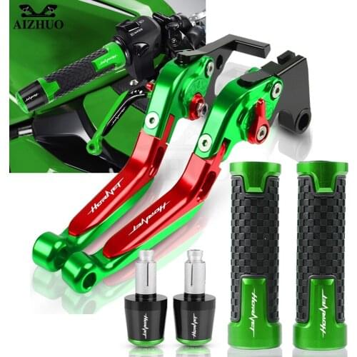 CNC Aluminum Brake Clutch Levers Extendable Adjustable FOR HONDA hoRnet250 2001 Motorcycle Folding Handlebar Rubber LOGO HORNET