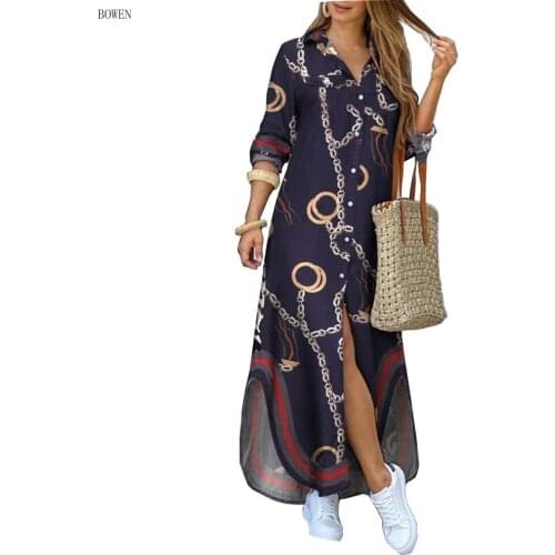 Letter Camouflage Printed Long Dress Women Split Long Sleeve Casual Loose Female Maxi Dresses Summer 2021 Fashion Lady Vestidos