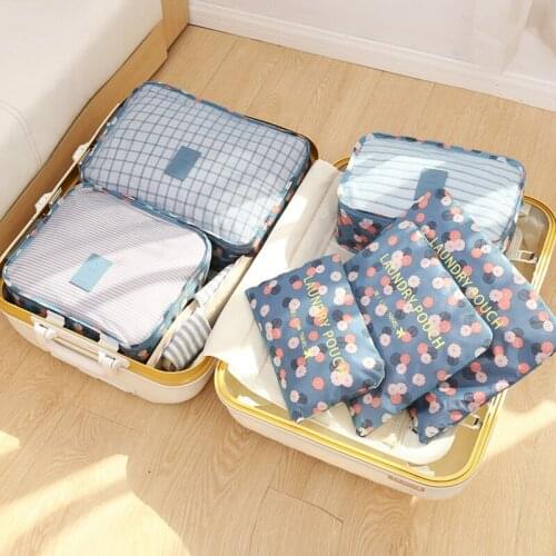 6pcs/set Travel Bag Organizer Storage Bags Clothes/Tidy/Pouch/Suitcase Packing Storage Bag Portable Luggage Organizer
