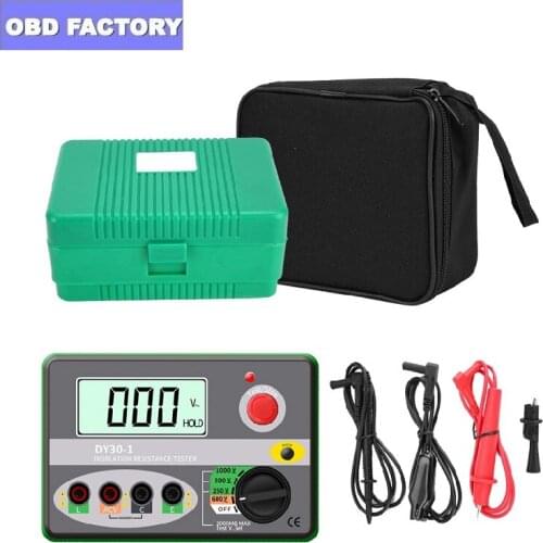 DY30-1 Digital Insulation Resistance Tester Meter 2000M 0hm 250V 500V 1000V Megohmmeter Voltmeter Car Circuit Test Repair
