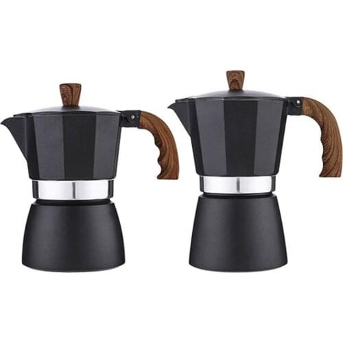 150/300ml 3/6 Serving Aluminum Alloy Mocha Pot Espresso Penetration Coffee Pot Self-service Home Outdoor Stove Cafe Tool