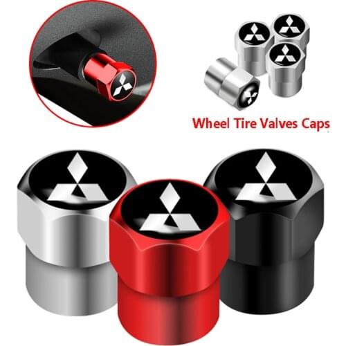 4pcs Wheel Tire Valve Stems Caps Cover For Mitsubishi ASX Lancer Pajero Outlander XL 3 L200 EVO Galant Car Accessories