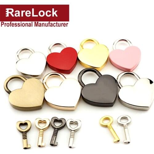 Colorful Heart Shaped Padlock Lover Lock for Women Hand Bags Backpack Jewelry Box Necklace DIY Rarelock MMS510 i