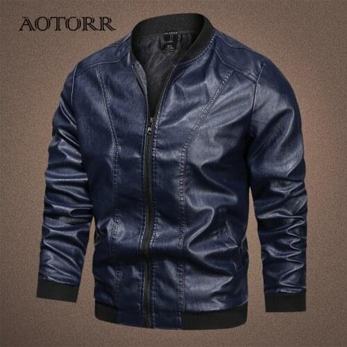 Mens Leather Jackets Brand Motorcycle Leather Jacket Men Outwear Jaqueta De Couro Masculina Mens Leather Coats Autumn Spring